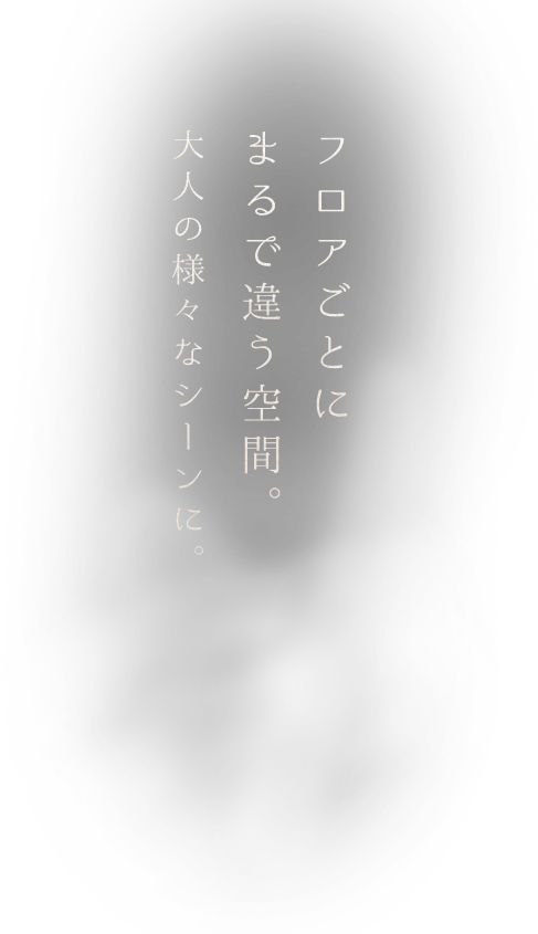 フロアごとに違う空間